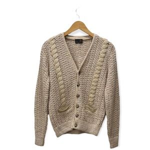 Vintage Sears Made In Canada Cable Chunky Knit Grandpa Cardigan